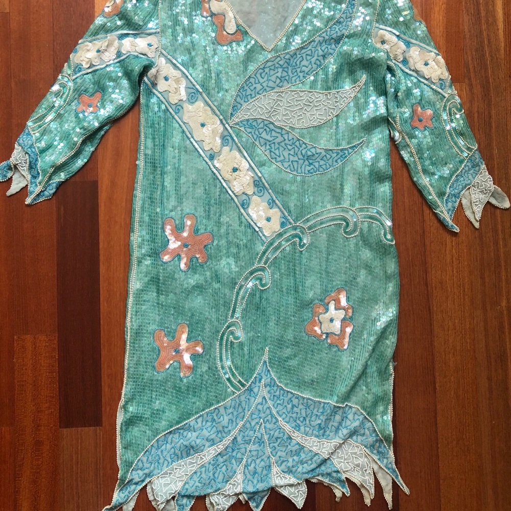 Vintage Sequin 1920s Flapper Dress